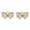 Brass Inlaid Clear Cubic Zirconia Charms ZIRC-S069-011G-1