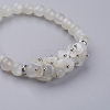 Natural White Moonstone Beaded Stretch Bracelets BJEW-JB03553-03-2