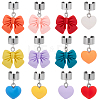 24Pcs 12 Styles Heart & Bowknot Resin Stethoscope Pendant Decorations HJEW-SP0001-58-7