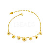 Daisy 304 Stainless Steel Charms Anklets WG455CF-02-4