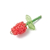 Glass Seed Beaded Rose Pendants PALLOY-MZ00959-03-4