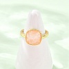 Natural Rose Quartz Finger Rings with Brass Findings G-H353-04G-06-3