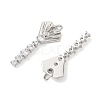 Brass Micro Pave Clear Cubic Zirconia Pendants KK-P342-13P-2