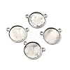 Flat Round Alloy Connector Cabochon Settings FIND-NH0001-18AS-1