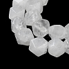 Natural Quartz Crystal Star Cut Round Beads Strands G-M418-C18-01-5