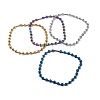 Synthetic Hematite & Brass Column Beaded Necklace with Magnetic Clasps NJEW-G047-01-1