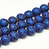 Electroplate Natural Lava Rock Beads Strands G-T058-03B-1