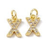 Real 18K Gold Plated Brass Micro Pave Clear Cubic Zirconia Charms KK-E068-VB452-X-2