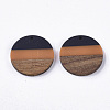 Tri-color Resin & Walnut Wood Pendants RESI-S358-78J-2