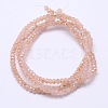 Faceted Rondelle Half Rainbow Plated Electroplate Glass Beads Strands EGLA-M006-3mm-B03-3