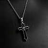 Alloy Acrylic Religion Cross Pendant Necklaces WG5E0A0-01-1