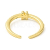 Clear Cubic Zirconia Initial Letter Open Cuff Ring RJEW-H120-09G-K-3