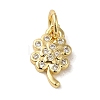 Brass Micro Pave Clear Cubic Zirconia Pendants KK-R162-006B-G-1