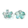 Baking Paint Transparent Glass Bead Caps DGLA-N014-06B-02-2