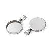 304 Stainless Steel Pendant Cabochon Settings STAS-L282-010P-06-2