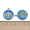 Synthetic Turquoise Flat Round Pendants G-Q188-01P-04-3