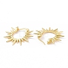 Rack Plating Brass Sun Hoop Earrings for Women KK-E033-05G-2