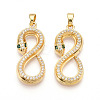 Brass Micro Pave Cubic Zirconia Pendants KK-T070-54G-1