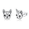 Anti-Tarnish Rhodium Plated 925 Sterling Silver Stud Earrings STER-BB72117-1