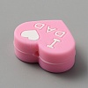 Heart with Word I Love Mom Silicone Beads SIL-WH0001-61H-2