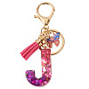 Alloy Resin Butterfly Keychains KEYC-TADJ0002-02G-J-1