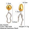 Two Tone 304 Stainless Steel Dangle Stud Earrings WG213BB-04-1