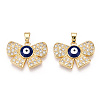 Brass Micro Pave Cubic Zirconia Pendants KK-A181-VA299-2-1