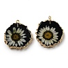 Inner Dried Flower Resin Pendants RESI-P028-02KCG-06-1