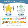 AHADERMAKER 51Pcs 17 Styles Marine Animal Theme Resin Display Decorations CRES-GA0001-12-2