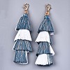 Polycotton(Polyester Cotton) Tassel Big Pendant Decorations FIND-S302-13C-1