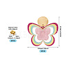 Brass Printing Acrylic Butterfly Dangle Stud Earrings EJEW-TA00672-3