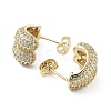 Rack Plating Brass Micro Pave Cubic Zirconia Stud Earring EJEW-C081-34G-2