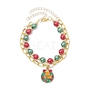 5Pcs 5 Styles Christmas Alloy Enamel Multi-strand Bracelets for Women BJEW-JB12079-3