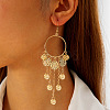 Bohemian Style Alloy & Iron Flat Round Tassel Chandelier Earrings FS-WGEBDA7-08-1