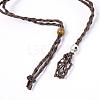 Adjustable Braided Waxed Cord Macrame Pouch Necklace Making MAK-WH0009-02B-2