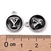 Platinum Plated Alloy Charms X-ENAM-S118-02Y-P-3