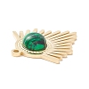 Ion Plating(IP) 304 Stainless Steel Pendants with Synthetic Malachite STAS-K237-11G-3