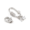 Brass Micro Pave Clear Cubic Zirconia Lobster Claw Clasps KK-U059-56P-2