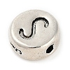 925 Sterling Silver Flat Round with Letter Beads LS-STER-G044-01AS-S-2