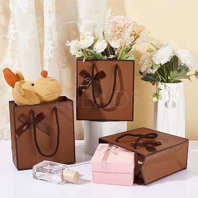 Rectangle Paper Gift Storage Bags with Handle CARB-WH0017-13C-1
