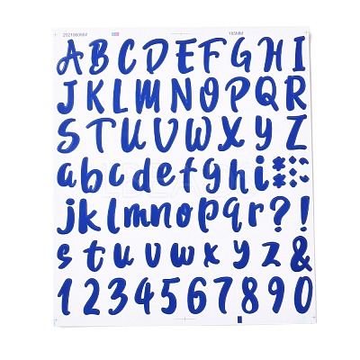 Number & Alphabet & Sign PVC Waterproof Self-Adhesive Sticker DIY-I073-04B-1