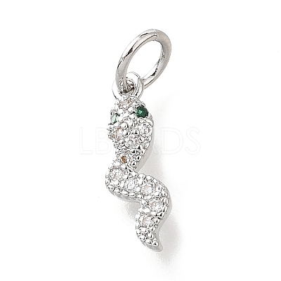 Brass Micro Pave Cubic Zirconia Pendants KK-V007-007P-03-1-1