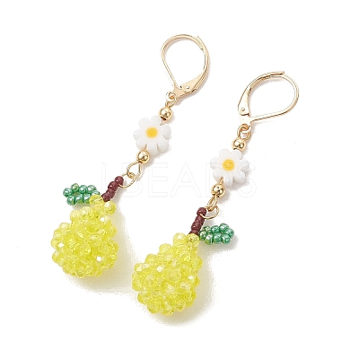 Electroplate Glass & 304 Stainless Steel Leverback Dangle Earrings EJEW-MZ00724-1