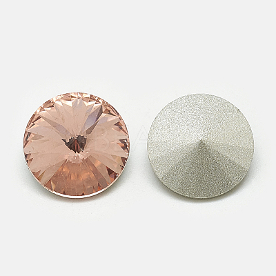 Pointed Back Glass Rhinestone Cabochons X-RGLA-T086-14mm-08-1