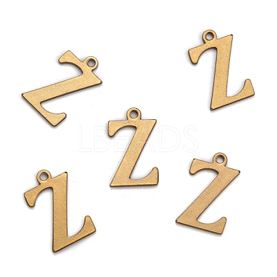 304 Stainless Steel Alphabet Charms STAS-H122-Z-AB-1