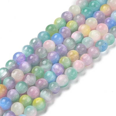 Natural Selenite Beads Strands X-G-Q162-A01-01A-01-1