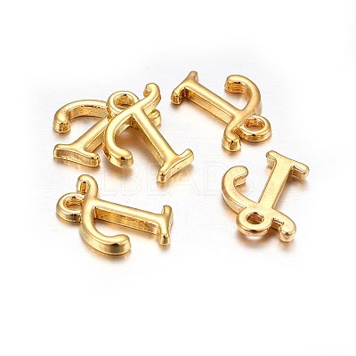 Golden Plated Alloy Letter Pendants PALLOY-J718-01G-T-1