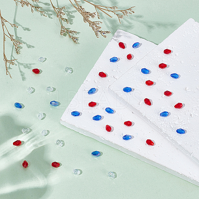 400Pcs 4 Colors Transparent Glass Beads EGLA-ME0001-05-1