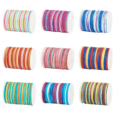 9 Rolls 9 Colors Segment Dyed Polyester Thread NWIR-TA0001-37A-1