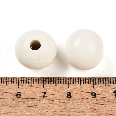 Painted Natural Wood Beads WOOD-A018-16mm-04-1
